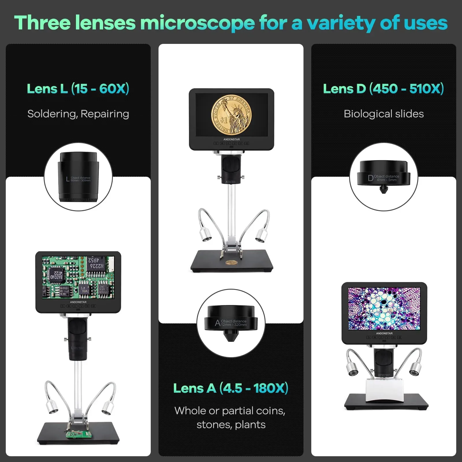 LCD soldering microscope positioned at eye level to reduce neck strain at a UK repair bench