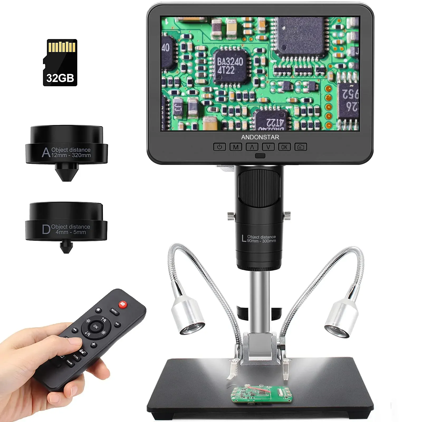 USB digital microscope tethered to a laptop showing a small preview window