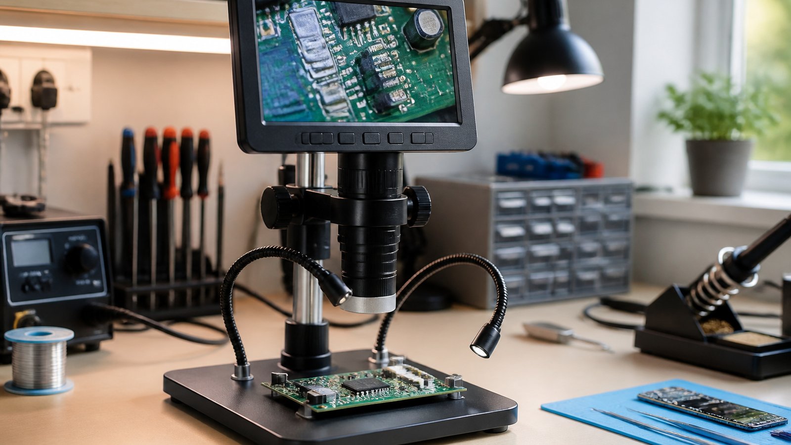Standalone HDMI soldering microscope for honest comparison